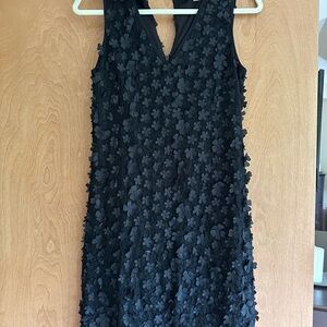 Karl Lagerfeld Black Sheath Mini Dress V-neck Sleeveless